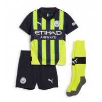 Billiga Manchester City Kevin De Bruyne #17 Barnkläder Borta fotbollskläder till baby 2024-25 Kortärmad (+ Korta byxor)